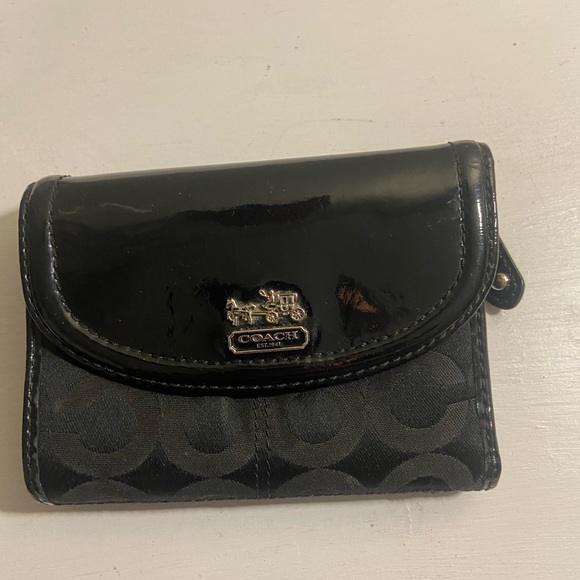Coach tri-fold black wallet - Picture 3 of 8